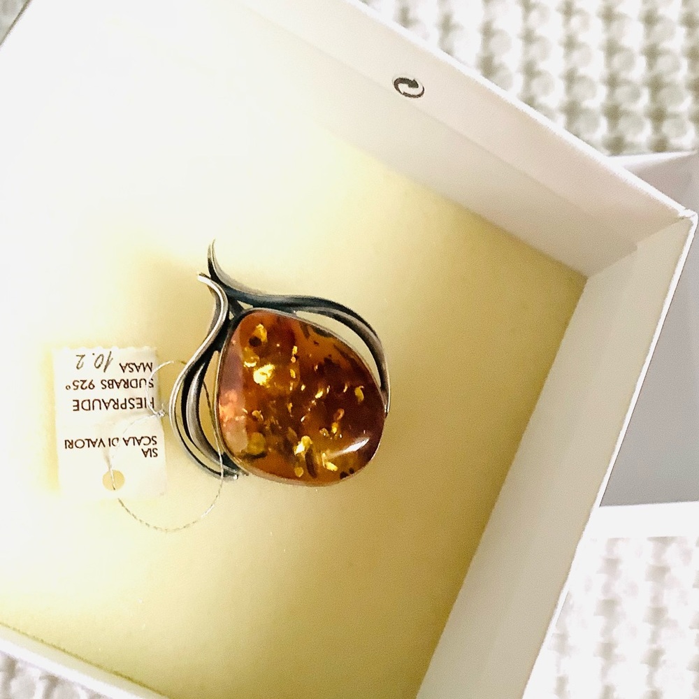 Beautiful REAL BALTIC AMBER brooch/ pendant ☀️☀️☀️ - Picture 3 of 13